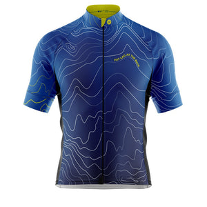 Mens Contour Blue Cycling Jersey - Fat Lad At The Back