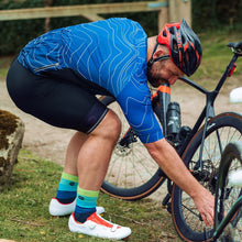 Load image into Gallery viewer, Mens Contour Blue Cycling Jersey - Fat Lad At The Back