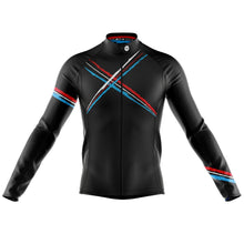 Load image into Gallery viewer, Mens Cross Black Long Sleeve Cycling Jersey - Fat Lad At The Back