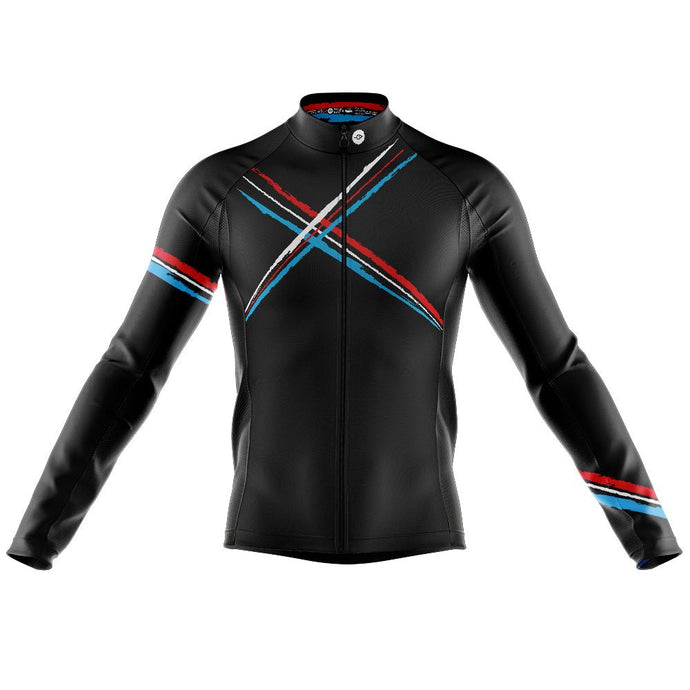 Mens Cross Black Long Sleeve Cycling Jersey - Fat Lad At The Back