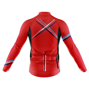 Mens Cross Red Long Sleeve Cycling Jersey - Fat Lad At The Back