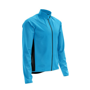 Mens Drizzly Blue Wind Water Resistant Cycling Jacket - Fat Lad At The Back