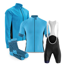 Load image into Gallery viewer, Mens Drizzly Blue Wind Water Resistant Cycling Jacket - Fat Lad At The Back