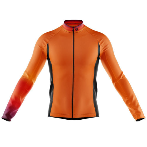 Mens Hi Vis Horizon Long Sleeve Cycling Jersey - Fat Lad At The Back