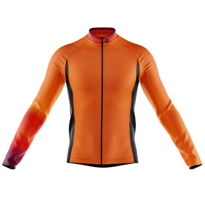 Mens Hi Vis Horizon Long Sleeve Cycling Jersey - Fat Lad At The Back