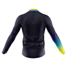 Load image into Gallery viewer, Mens Horizon Blue Long Sleeve Cycling Jersey - Fat Lad At The Back