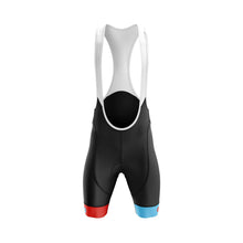Load image into Gallery viewer, Mens Jewel Bezzie Blue Red Padded Cycling Bib Shorts - Fat Lad At The Back