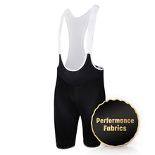 Load image into Gallery viewer, Mens Jewel Plain Black Padded Cycling Bib Shorts - Fat Lad At The Back