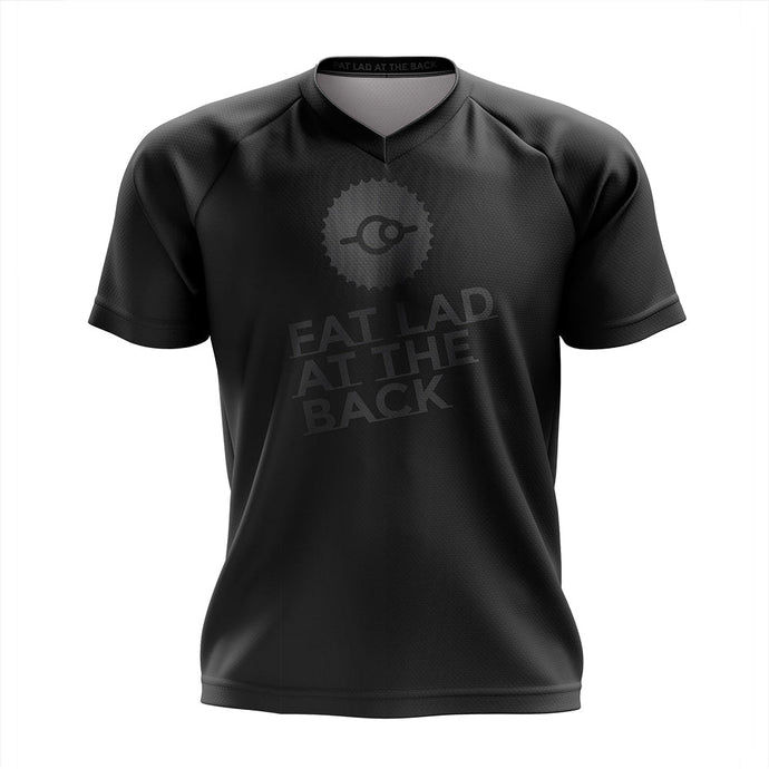 Mens MTB Jersey in FLAB Black - Fat Lad At The Back