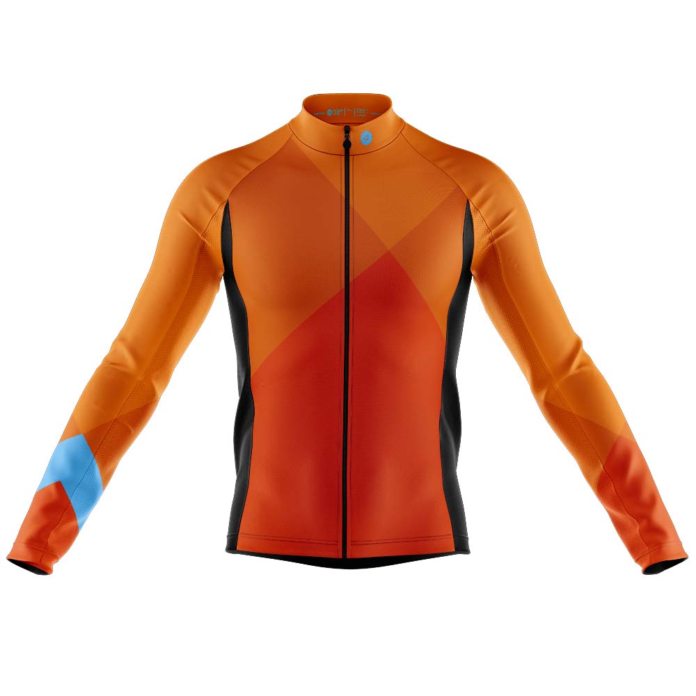 orange long sleeve cycling jersey