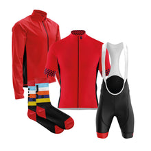 Load image into Gallery viewer, Mens Red Drizzly Wind Water Resistant Cycling Jacket - Fat Lad At The Back
