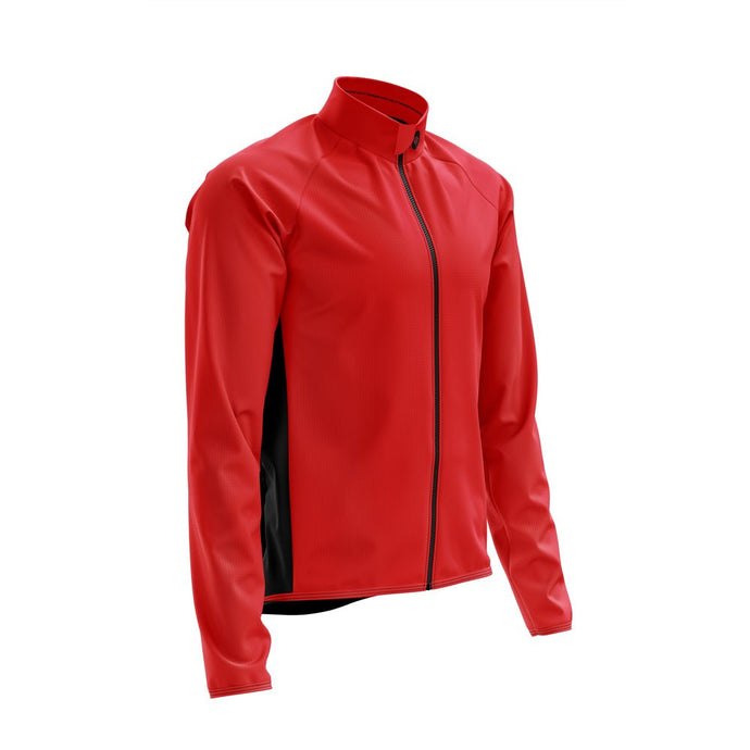 Mens Red Drizzly Wind Water Resistant Cycling Jacket - Fat Lad At The Back