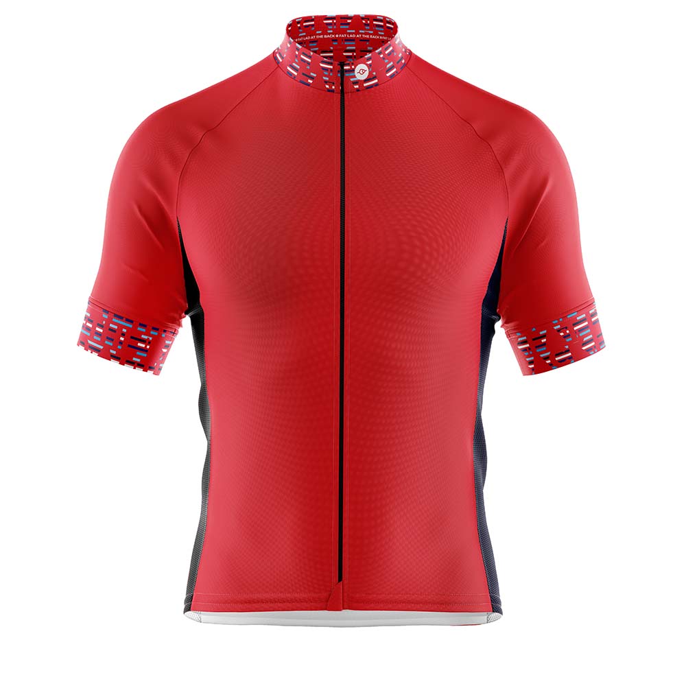 Mens Red Flash Cycling Jersey - Fat Lad At The Back