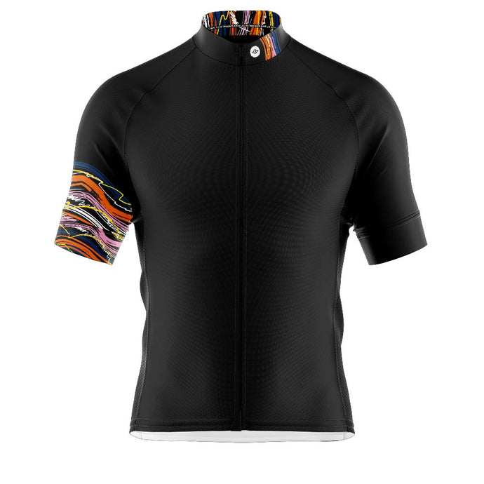 Mens Snazzy Black Cycling Jersey - Fat Lad At The Back