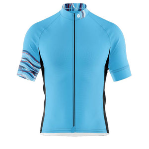 Mens Snazzy Blue Cycling Jersey - Fat Lad At The Back