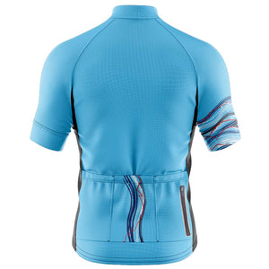 Mens Snazzy Blue Cycling Jersey - Fat Lad At The Back