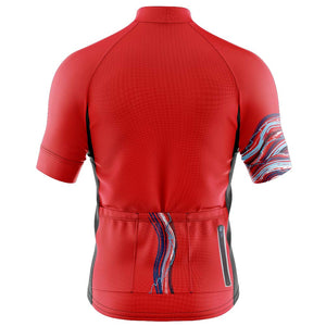 Mens Snazzy Red Cycling Jersey - Fat Lad At The Back