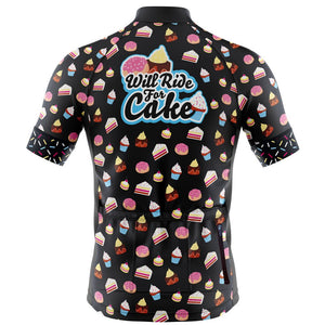 Mens Will Ride For Cake Cycling Jersey - Fat Lad At The Back