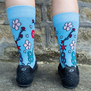 Sisters of the Wheel Cushioned Cycling Socks - Fat Lad At The Back