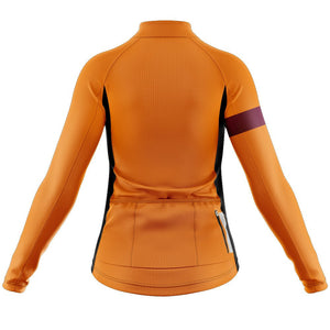 Womens Bezzie Orange Long Sleeve Cycling Jersey - Fat Lad At The Back