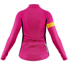 Load image into Gallery viewer, Womens Bezzie Pink Long Sleeve Cycling Jersey - Fat Lad At The Back