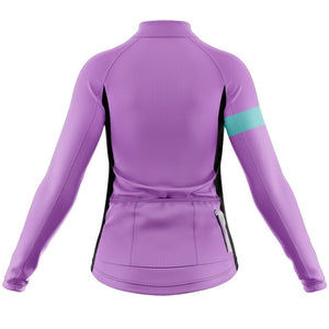 Womens Bezzie Purple Long Sleeve Cycling Jersey - Fat Lad At The Back