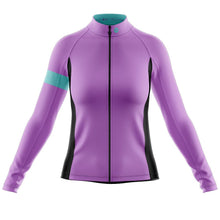Load image into Gallery viewer, Womens Bezzie Purple Long Sleeve Cycling Jersey - Fat Lad At The Back
