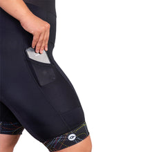 Load image into Gallery viewer, Women&#39;s Black Comet Bib Shorts - Fat Lad At The Back