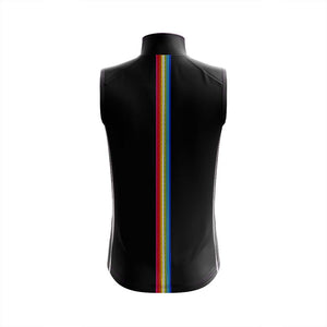 Women's Black Rainbow Windy Cycling Gilet - Fat Lad At The Back