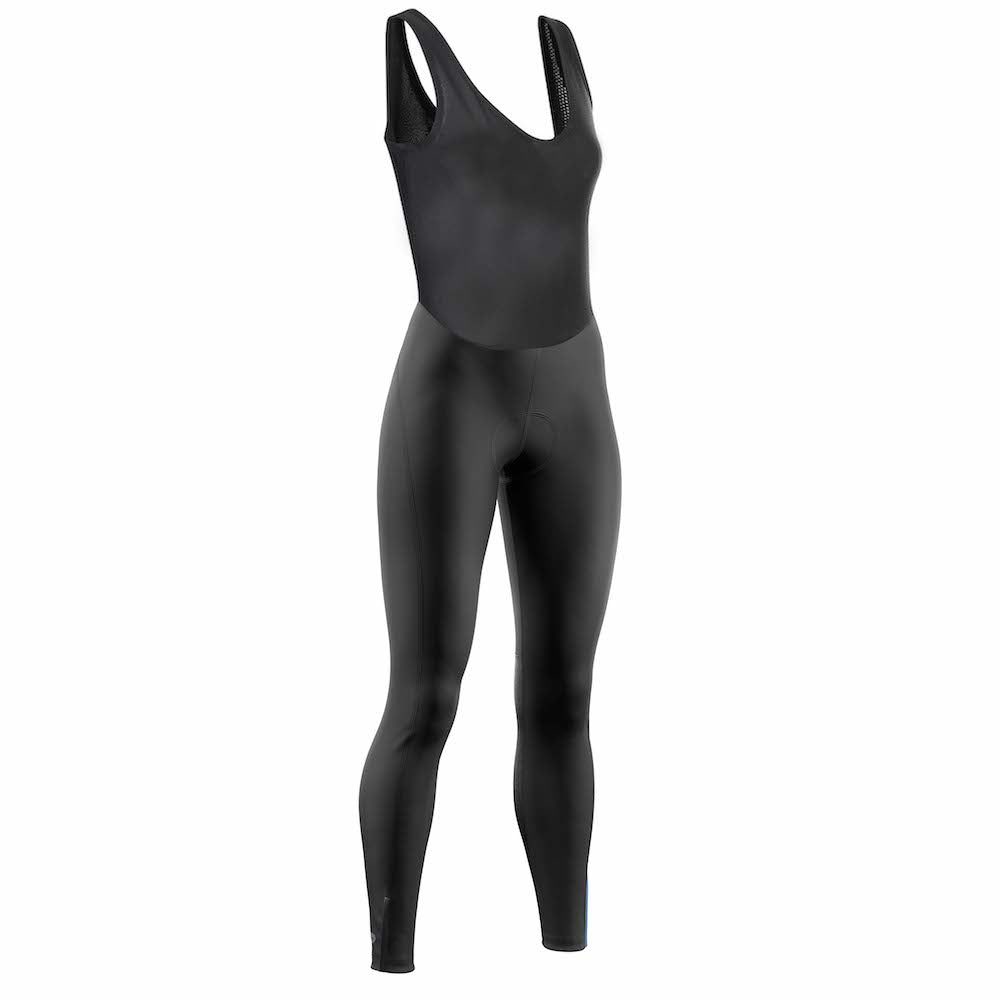 Women's Black Thermal Padded Cycling Bib Tights - Fat Lad At The Back