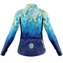 Load image into Gallery viewer, Women&#39;s Blue Good Vibes Long Sleeve Cycling Jersey - Fat Lad At The Back