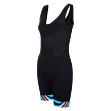 Load image into Gallery viewer, Women&#39;s Blue Rainbow Bib Shorts - Fat Lad At The Back