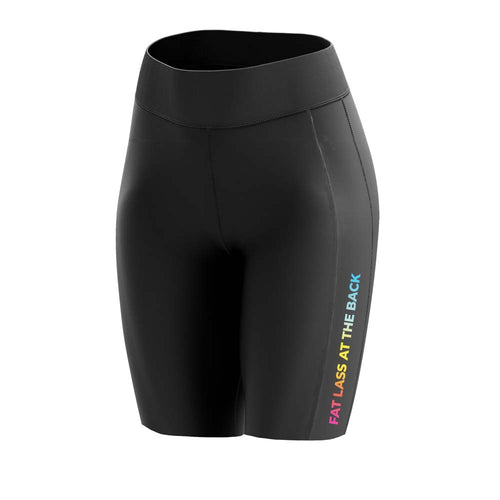 Women's Classic Rainbow Padded Cycling Shorts - Fat Lad At The Back