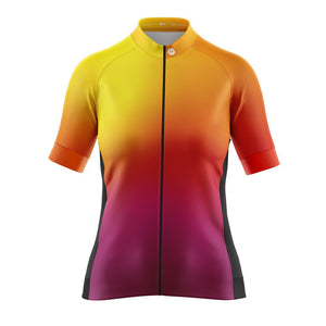 Women's Classic Yellow Gradient Cycling Jersey - Fat Lad At The Back