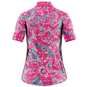Women's Dragon Pink Cycling Jersey - Fat Lad At The Back