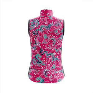 Women's Dragon Pink Pack Up Cycling Gilet - Fat Lad At The Back