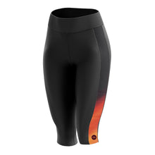 Load image into Gallery viewer, Women&#39;s Horizon Orange Padded 3/4 Cycling Leggings - Fat Lad At The Back