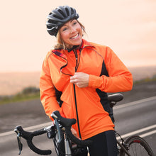 Load image into Gallery viewer, Women&#39;s Horizon Orange Wind Water Resistant Cycling Jacket - Fat Lad At The Back