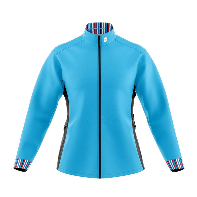 Womens Mizzly Blue Wind Water Resistant Cycling Jacket - Fat Lad At The Back