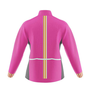 Womens Mizzly Pink Wind Water Resistant Cycling Jacket - Fat Lad At The Back