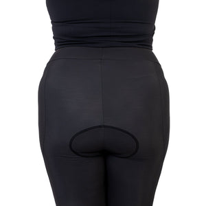 Women's Orange Thermal Padded Cycling Tights - Fat Lad At The Back