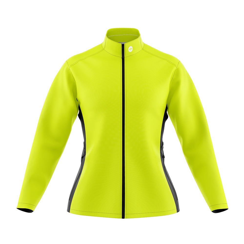 Womens Pack Up Hi Vis Wind Water Resistant Cycling Jacket - Fat Lad At The Back
