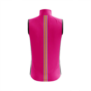 Women's Pink Rainbow Stripe Windy Cycling Gilet - Fat Lad At The Back