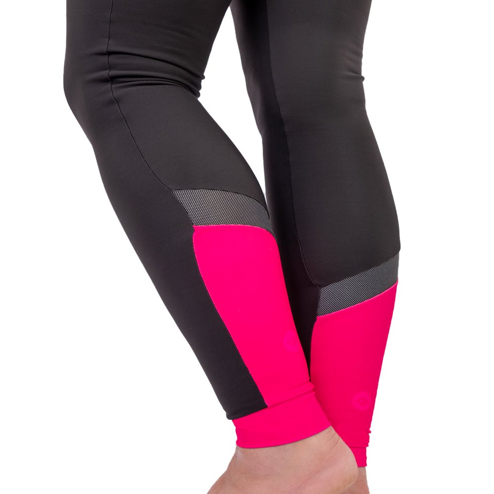 Women's Pink Thermal Padded Cycling Tights - Fat Lad At The Back