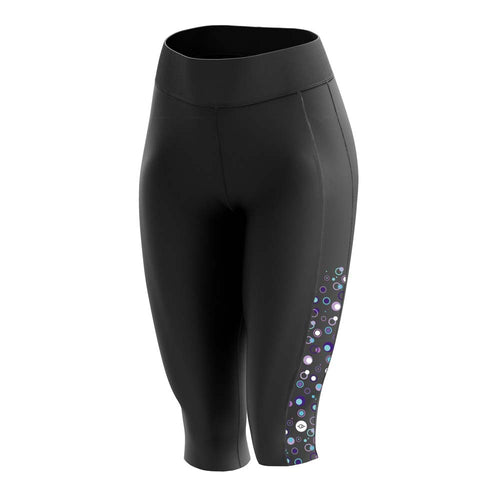 Women's Purple Fizz Padded 3/4 Cycling Leggings - Fat Lad At The Back