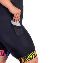Load image into Gallery viewer, Women&#39;s She Is Fierce Tiger Print Cycling Bib Shorts - Fat Lad At The Back