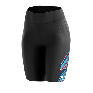 Women's Snazzy Blue Padded Cycling Shorts - Fat Lad At The Back