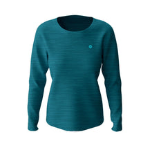 Load image into Gallery viewer, Women&#39;s Teal Long Sleeve MTB Outdoor Jersey - Fat Lad At The Back