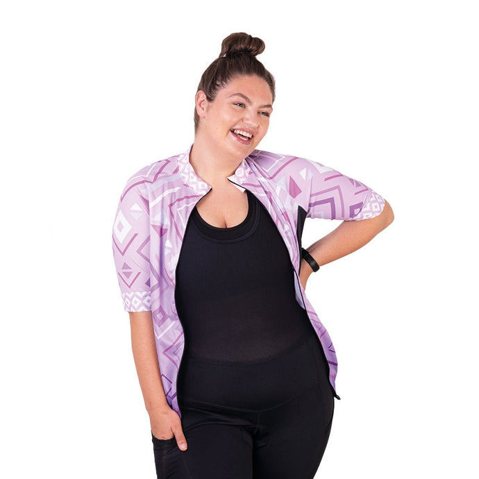 Women's Tor Cycling Jersey in Aztec Purple - Fat Lad At The Back