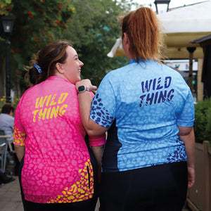 Womens Wild Thing Blue Cycling Jersey - Fat Lad At The Back
